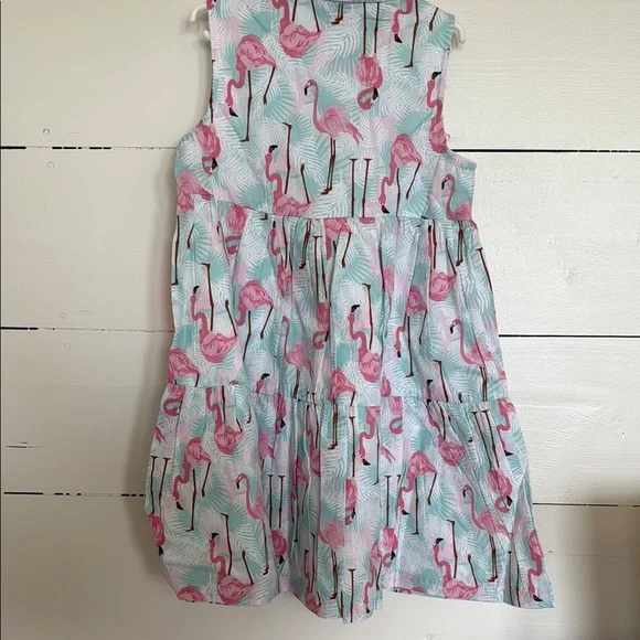 Ruffle Butts Pink and Green Sleeveless Sundress - Picture 5 of 5